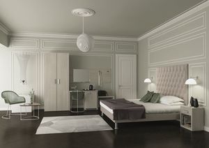 Art. 30110 Perugia dormitorio de hotel, Mobiliario de habitaci�n de hotel, cama con cabecera capiton�