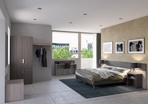 Art. 30625 Torino dormitorio de hotel, Mobiliario completo y personalizable para habitaciones de hotel.