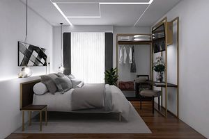 Art. 30898 Smart dormitorio de hotel, Mobiliario de habitaci�n de hotel, con cama de matrimonio convertible en 2 camas individuales.
