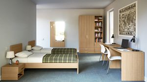 Art. 30936 Study 3 dormitorio de hotel, Mobiliario completo para habitaciones dobles de estudiantes.