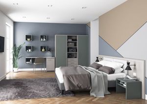 Art. 30940 Milano dormitorio de hotel, Mobiliario moderno y acogedor para habitaciones de hotel.