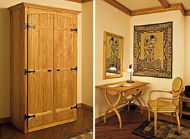 Collezione Castello, Equipamiento completo para la habitación del hotel, de estilo rústico, de madera de castaño masiva