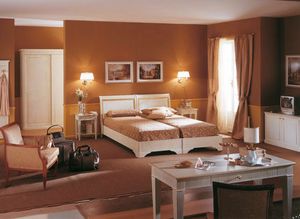 Collezione Este, Muebles de la sala del hotel, acabado blanco cepillado, la decoracin de hojas de oro