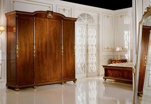 1100, 4 puertas de los armarios, de chapa de madera de nogal y blanco burl de cenizas, para habitaciones de estilo clsico