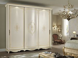 Achilea armario, Armario clásico, puertas correderas, patinado y decorado.