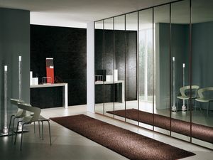 Armario Idra Pulido Vidrio 23, Armario modular cubierto de espejos, elegante y robusto
