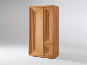 Josef Hoffmann wardrobe, Gabinete en madera natural de cerezo, tres puertas, diseo viens