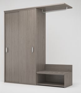 Art. 30137 Armario con 2 puertas correderas y barra para colgar abierta., Armario dise�ado para habitaciones de hotel e instalaciones de alojamiento.