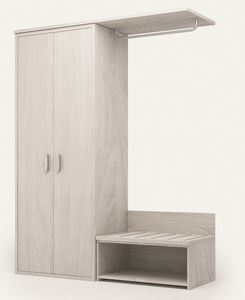 Art. 30327 Armario abatible de dos puertas con barra para colgar abierta, Armario con puertas batientes, para hoteles y establecimientos de alojamiento.