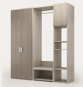 Art. 30374 Composici�n de armario con portaequipajes y columna., Mueble para habitaciones de hotel, con compartimentos personalizables