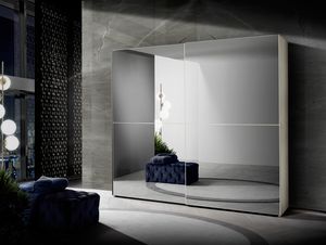 Movida Luxury armario con 2 puertas correderas, Armario de 2 puertas correderas con espejos ahumados