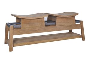 Bhumi 02C4, Banco doble en madera de teca, para exterior.