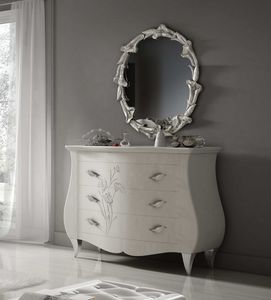 I Sogni Art. 978G, Cajonera en madera lacada, con decoraci�n de plata