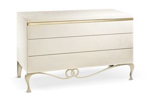 J'Adore cajonera, C�moda de 3 cajones con inserto decorativo en oro p�lido