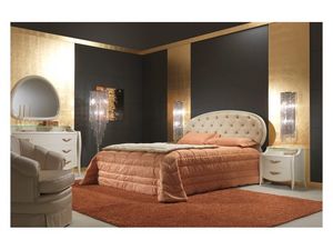 Art. 2010-T Bed, Cama cubierto de cuero, copetudo, para habitaciones de lujo