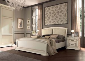 Art. 71BO13LT, Cama de estilo cl�sico en madera, con cabecero acolchado.