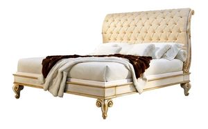 Cascella RA.0822, Nogal cama, cabecera de seda acolchada, de estilo clásico