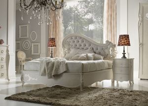 I Sogni Art. 557, Cama de madera con un dise�o cl�sico, cabecera de Capitonn�