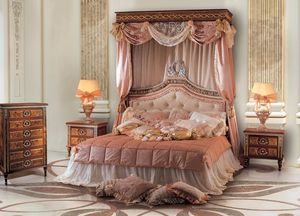 Paradise Bedroom, Cama de matrimonio con cabecero tapizado moudo