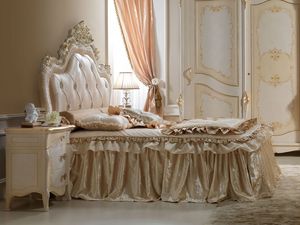 Perla Cama, Tallada cama de madera, para los dormitorios de lujo