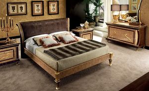 Rossini cama tapizada, Cama con cabecero tapizado en imitacin de piel de cocodrilo