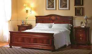 Voltaire cama, Cama de madera sólida con las tallas preciosas
