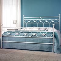 Double bed Incanto, Cama doble de hierro con decoraciones clásicas