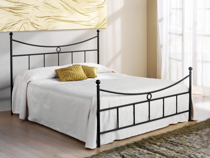 Gabbiano Double Bed, Cama con cabecero de hierro, para hoteles y casas