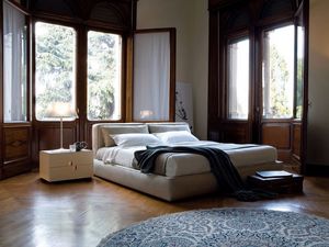 Caresse cama, Cama doble tapizada para habitaciones modernas o de hotel