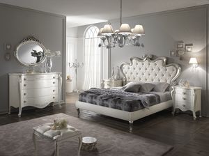 Chanel Madreperla cama, Cama tapizada en ecopiel