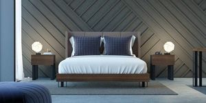 Ironwood Pad cama, Elegante cama con cabecero tapizado Nabuk