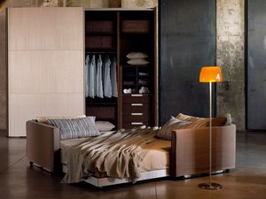FLIPPER, Sof cama moderno con muebles cabeceros en el permetro