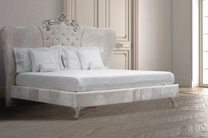 Ambra, Cama con cabecera de cama enriquecida con Swarovski