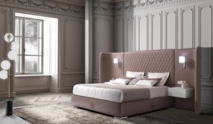 ARCA cama, Imponente y lujosa cama tapizada.