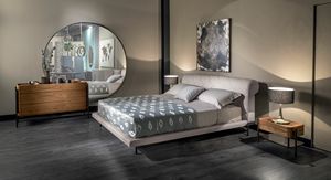 Gregory cama, Cama acolchada tapizada en piel.