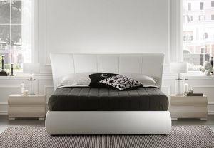 Harry cama, Cama moderna con estructura de madera, cabecera tapizada