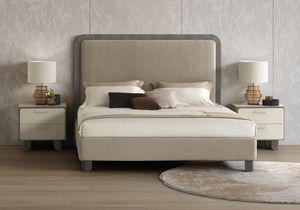 PERLA cama acolchada, Cama completamente tapizada