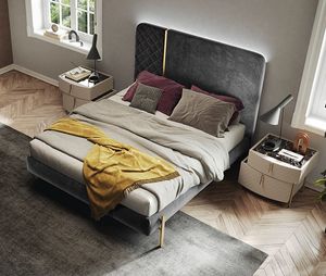 Prestige cama, Cama tapizada, en tejido liso y acolchado.