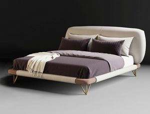 Sophisma Art. ESO001, Cama de lneas curvas y bordes suaves, en piel nubuck