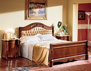 Althea cama, Cama clásica de lujo con cabecero tapizado, hoteles