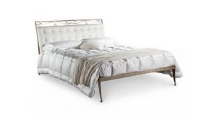 Cesar cama, Cama con estructura de hierro, cabecero acolchado