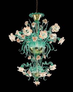 Art. VO 153/L/4+8, Araa de cristal, con diseo floral.