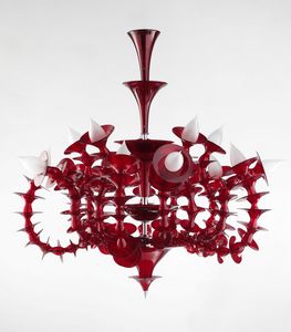 Art. VO 158/R/15, Lmpara de araa Rezzonico de cristal rojo.