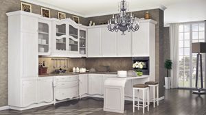 Incanto Cocina Comp. N. 1, Cocina de esquina de estilo cl�sico, en madera lacada