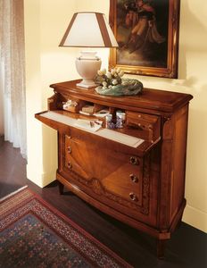 Art. 100/R, Dresser con solapa en madera con incrustaciones de cerezo