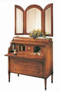 C179 Renoir bureau, Oficina con solapa, en madera de nogal maciza, de estilo clsico y lujoso