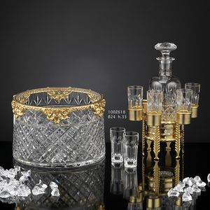 100Z6xx, Conjunto de accesorios de lujo en oro de 24 kt y bronce de cristal