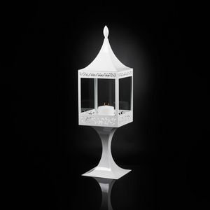 Top Light of Sultan with Base, Farol de acero blanco