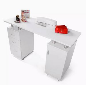 Mesa de manicura para reconstruccin de uas con aspiradora y cajones Tibi TU210BIA, Mesa equipada para manicura