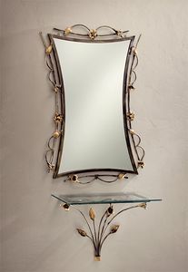 CO/400, Muro decorado consola en hierro forjado, tapa de cristal